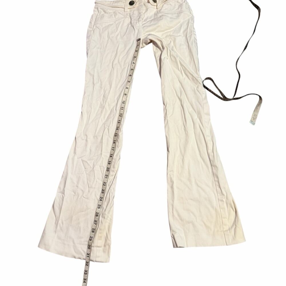 Y2K Cache Low Rise Cream Flared Pants Size 2 - Picture 3 of 8
